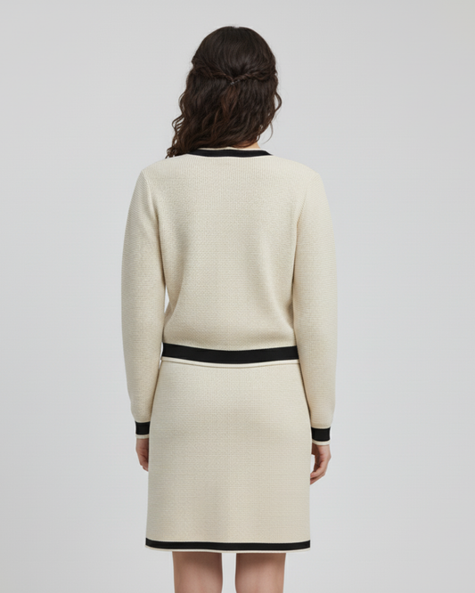 CONTRAST TRIM KNIT SET