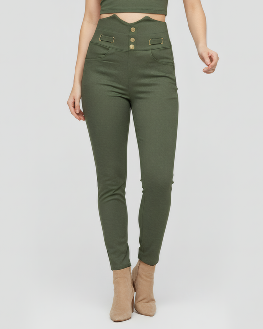 SIGNATURE WAIST GREEN PANTS