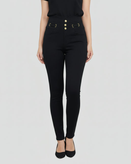 SIGNATURE WAIST BLACK PANTS