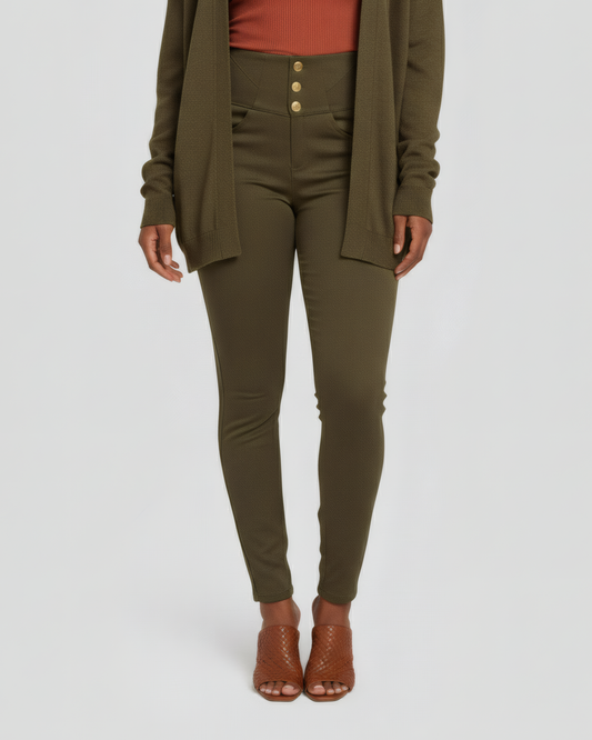 CLASSIC BUTTON GREEN PANTS