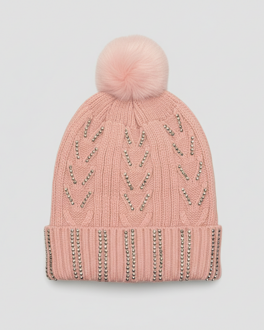 PINK GLAM KNIT HAT