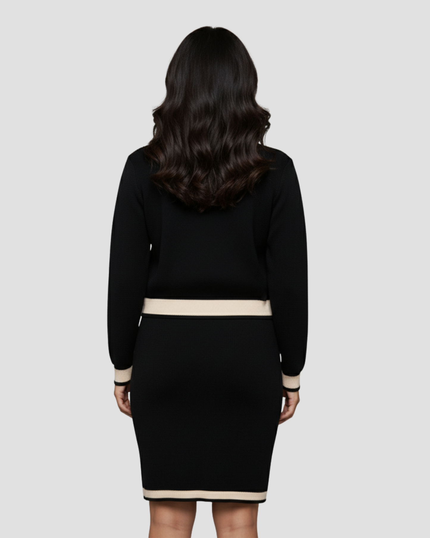 CONTRAST TRIM KNIT SET