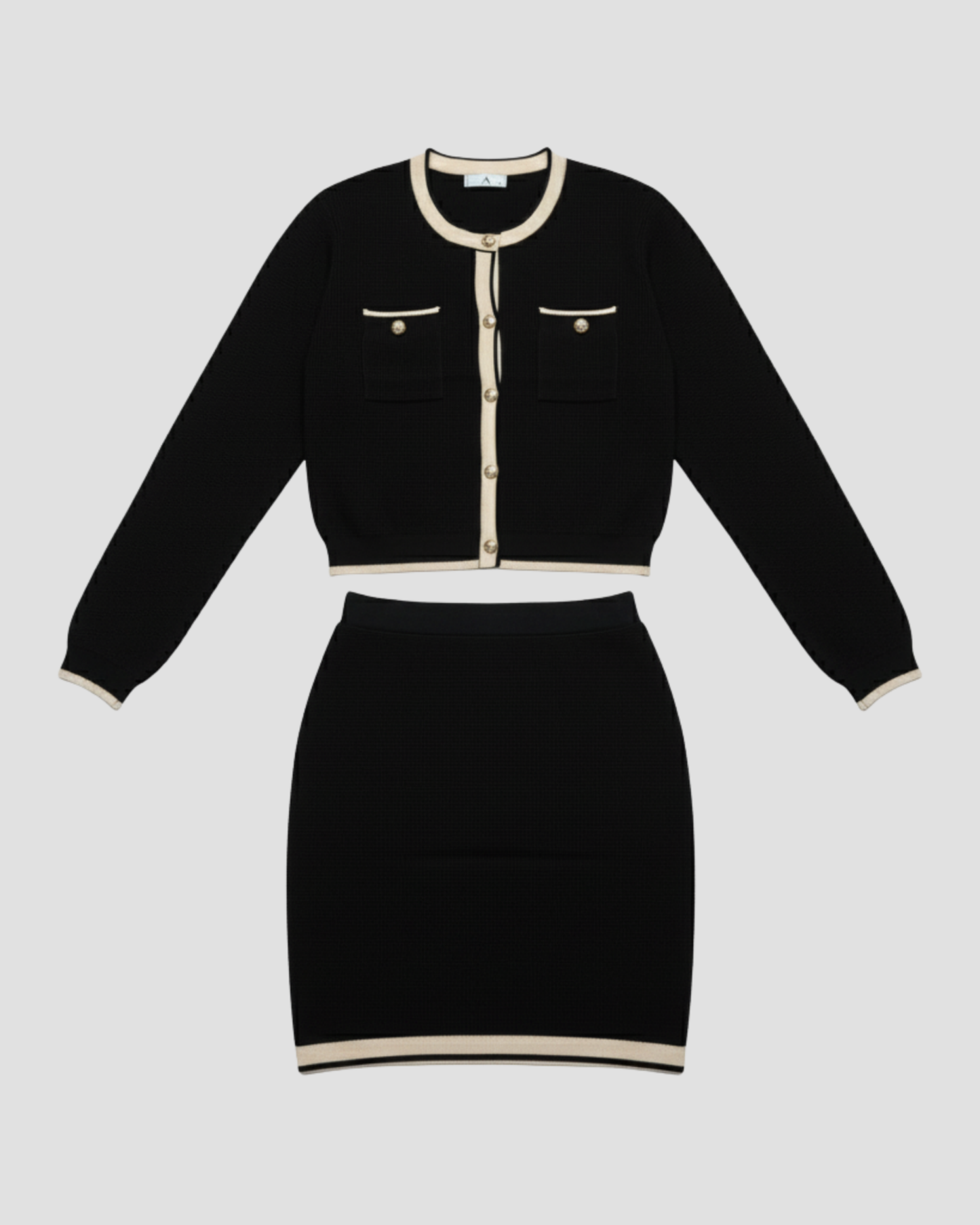 CONTRAST TRIM KNIT SET