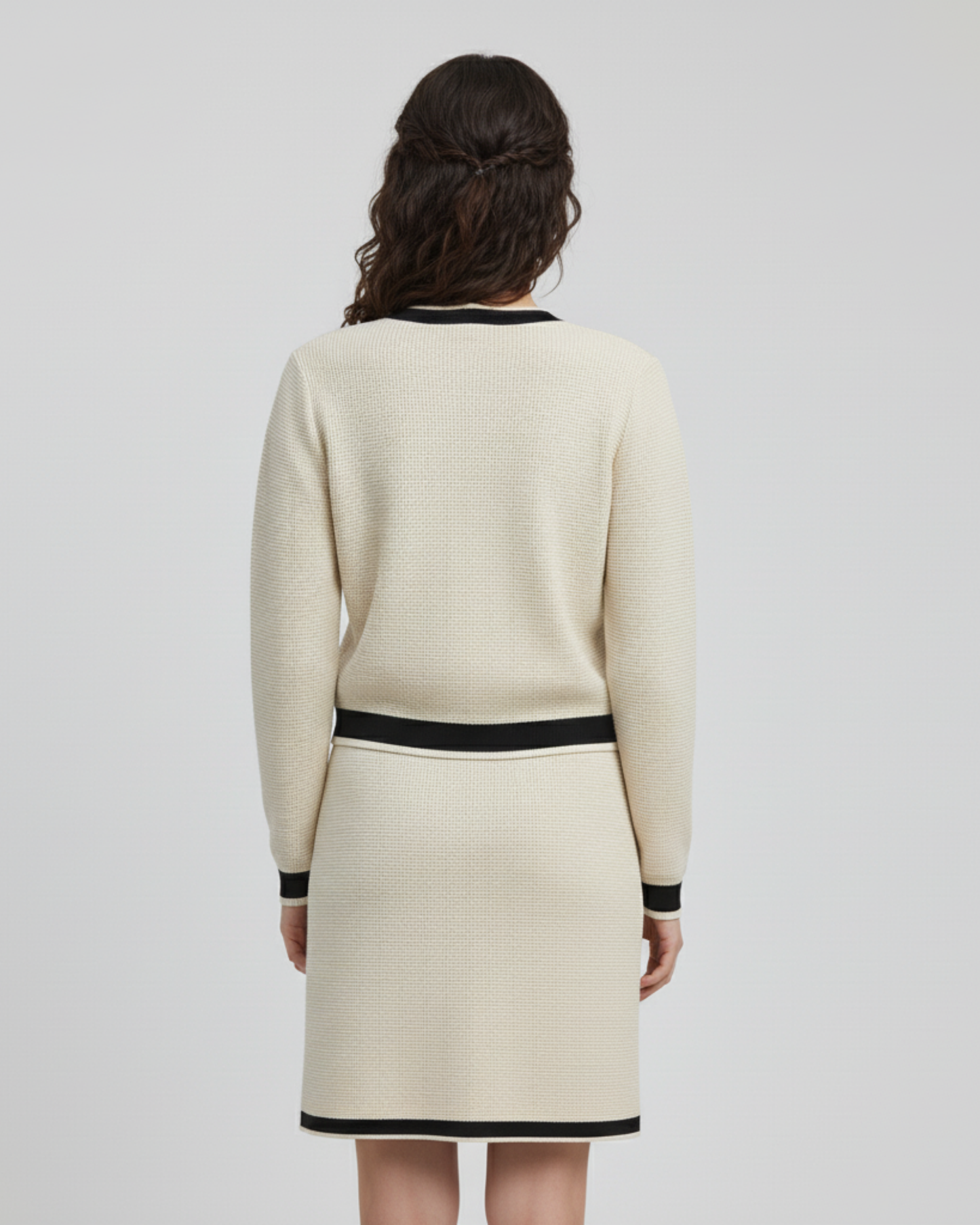 CONTRAST TRIM KNIT SET