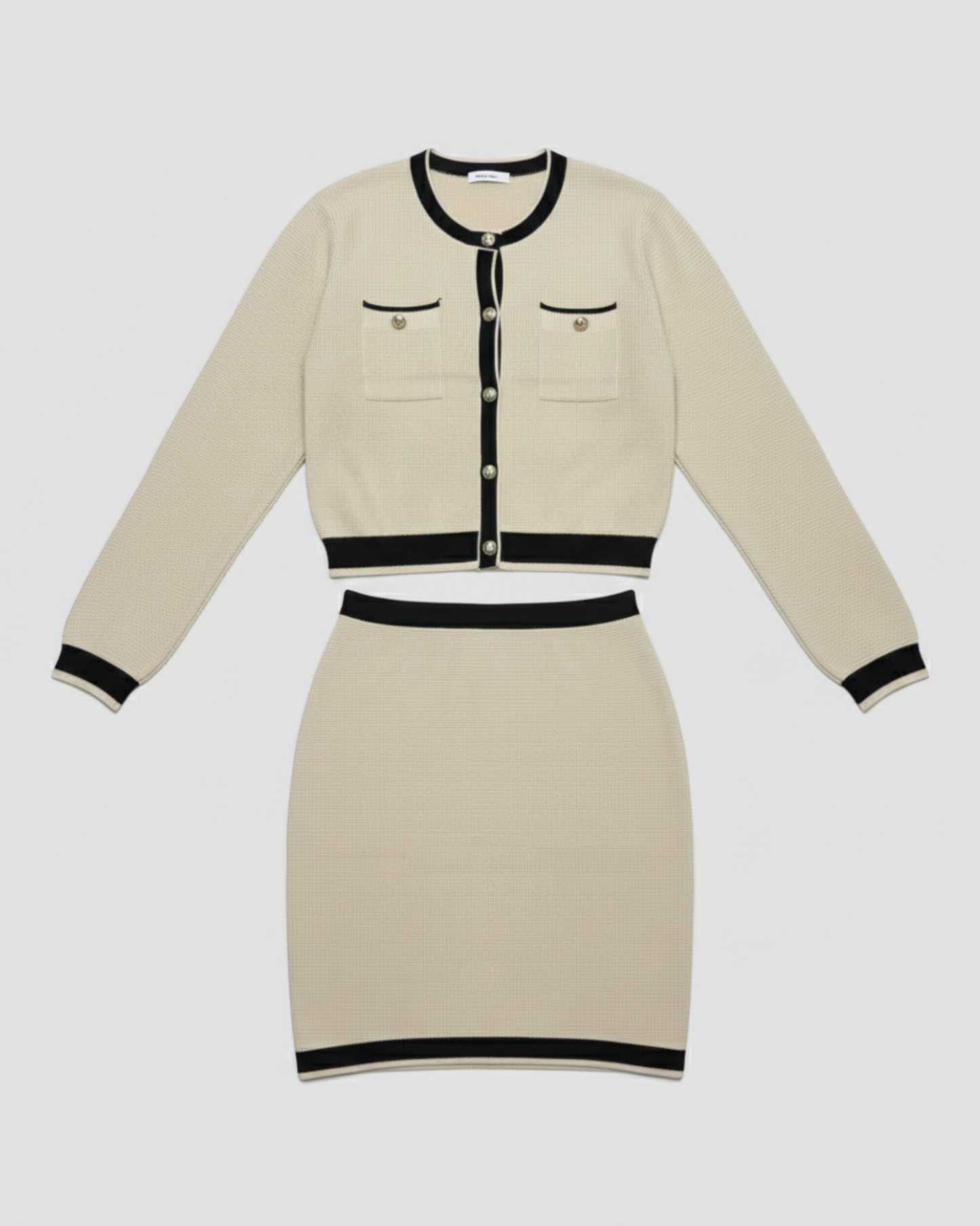 CONTRAST TRIM KNIT SET