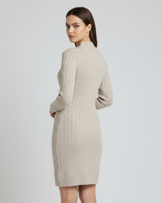 MOCK-NECK SWEATER DRESS