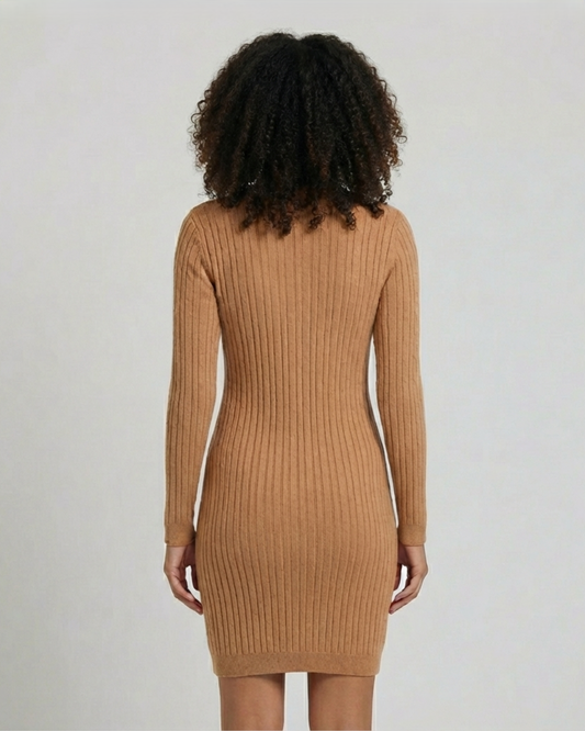 MOCK-NECK SWEATER DRESS