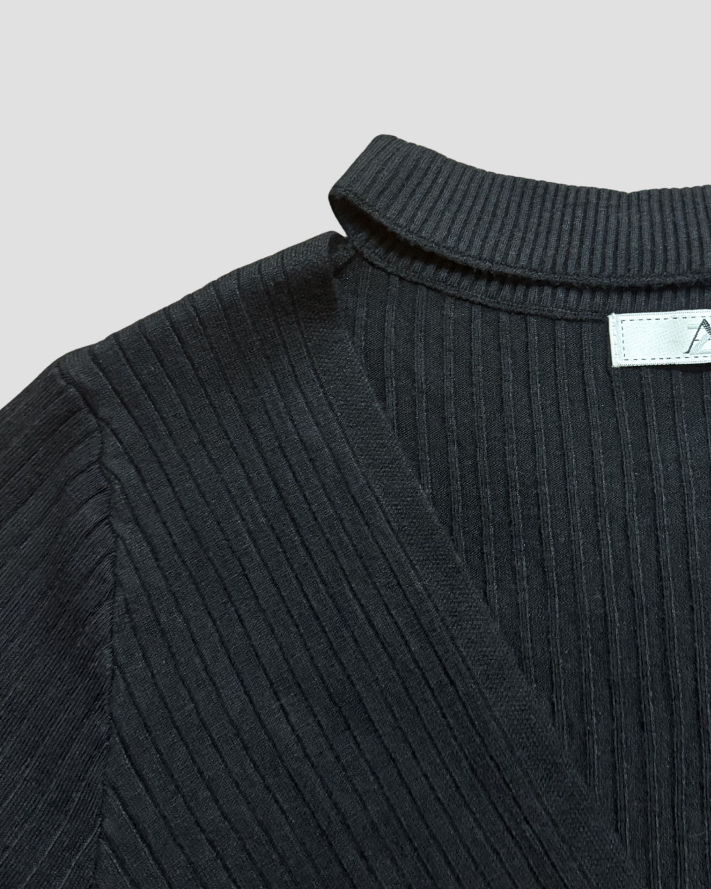 WRAP FRONT CUTOUT RIBBED SWEATER