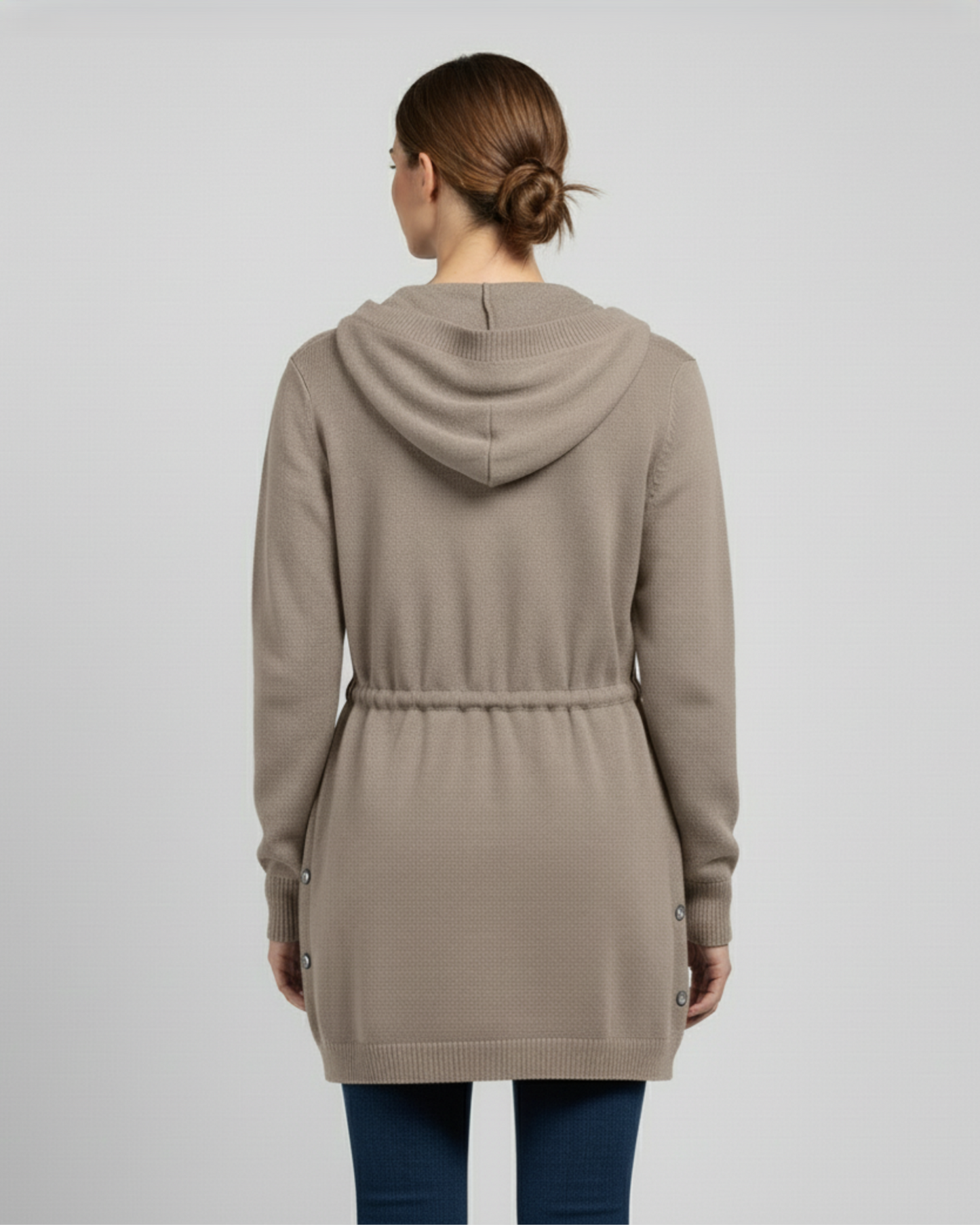 TIE WAIST CARDIGAN - TAUPE