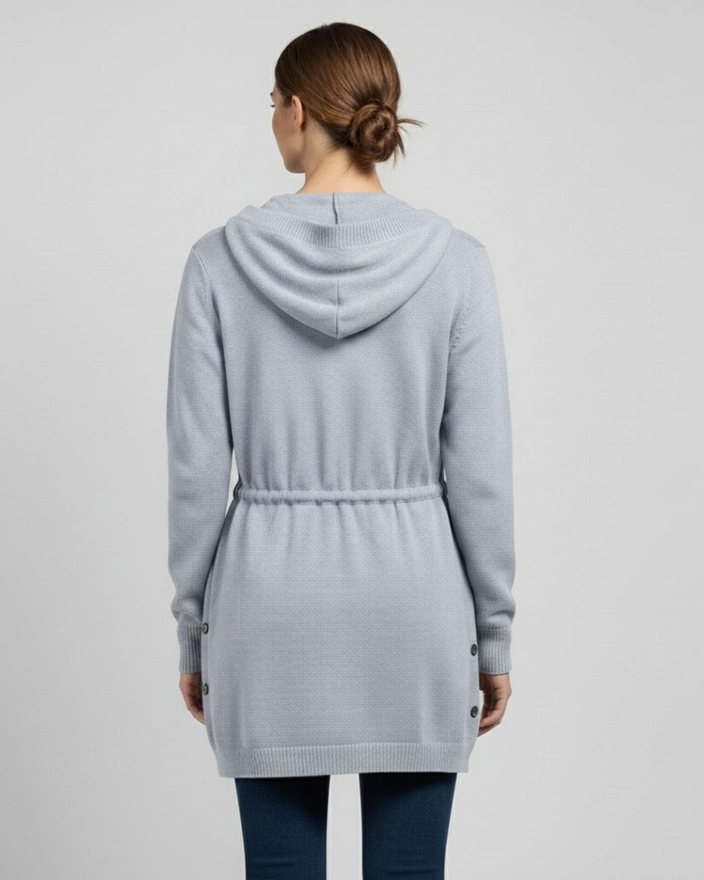 TIE WAIST CARDIGAN - GRAY