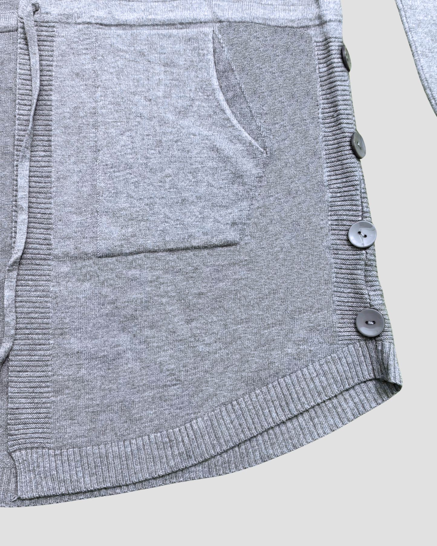 TIE WAIST CARDIGAN - GRAY
