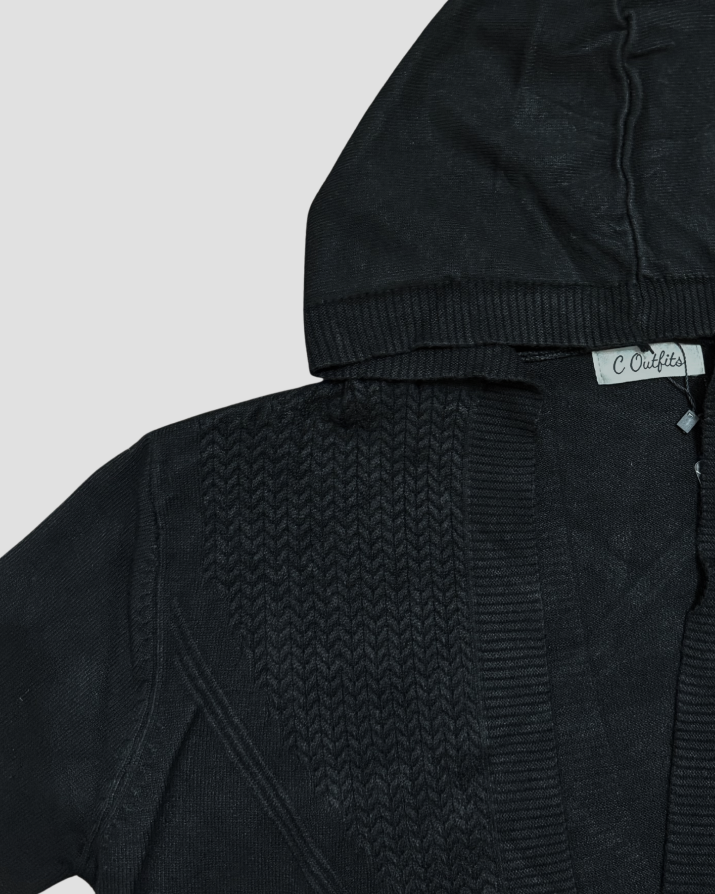 TIE WAIST CARDIGAN - BLACK