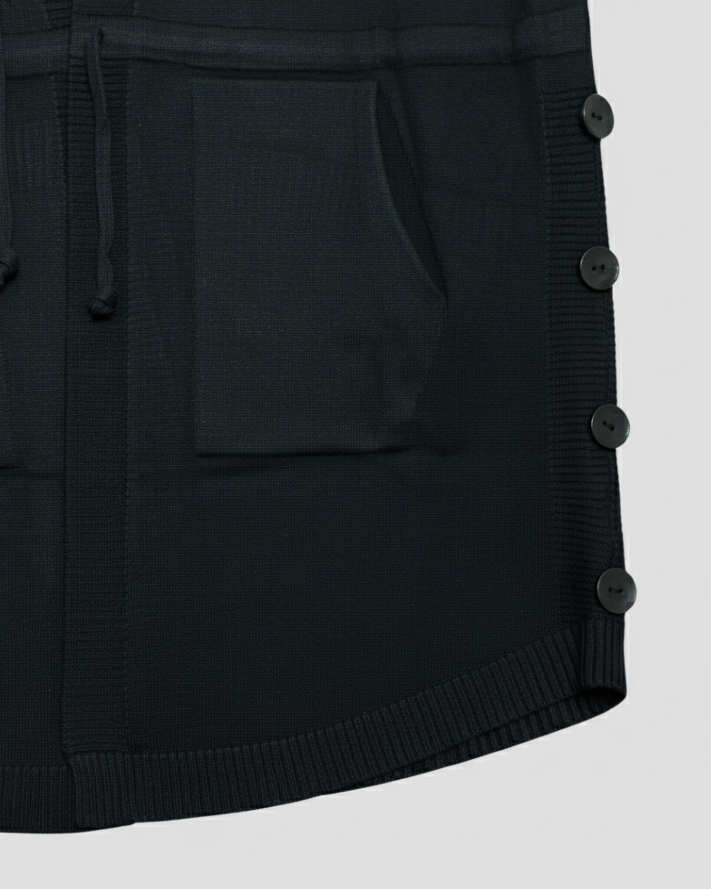 TIE WAIST CARDIGAN - BLACK