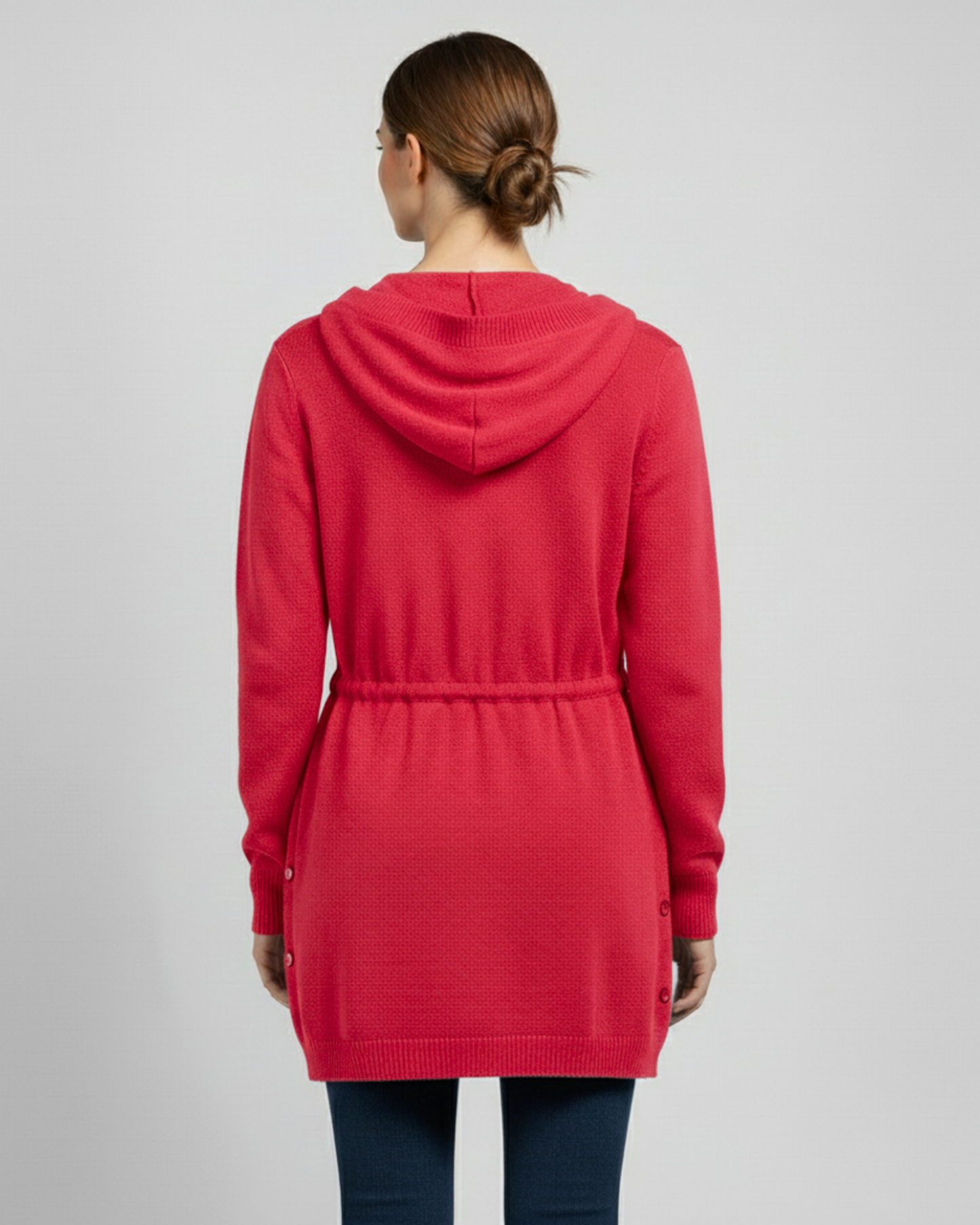 TIE WAIST CARDIGAN - RED