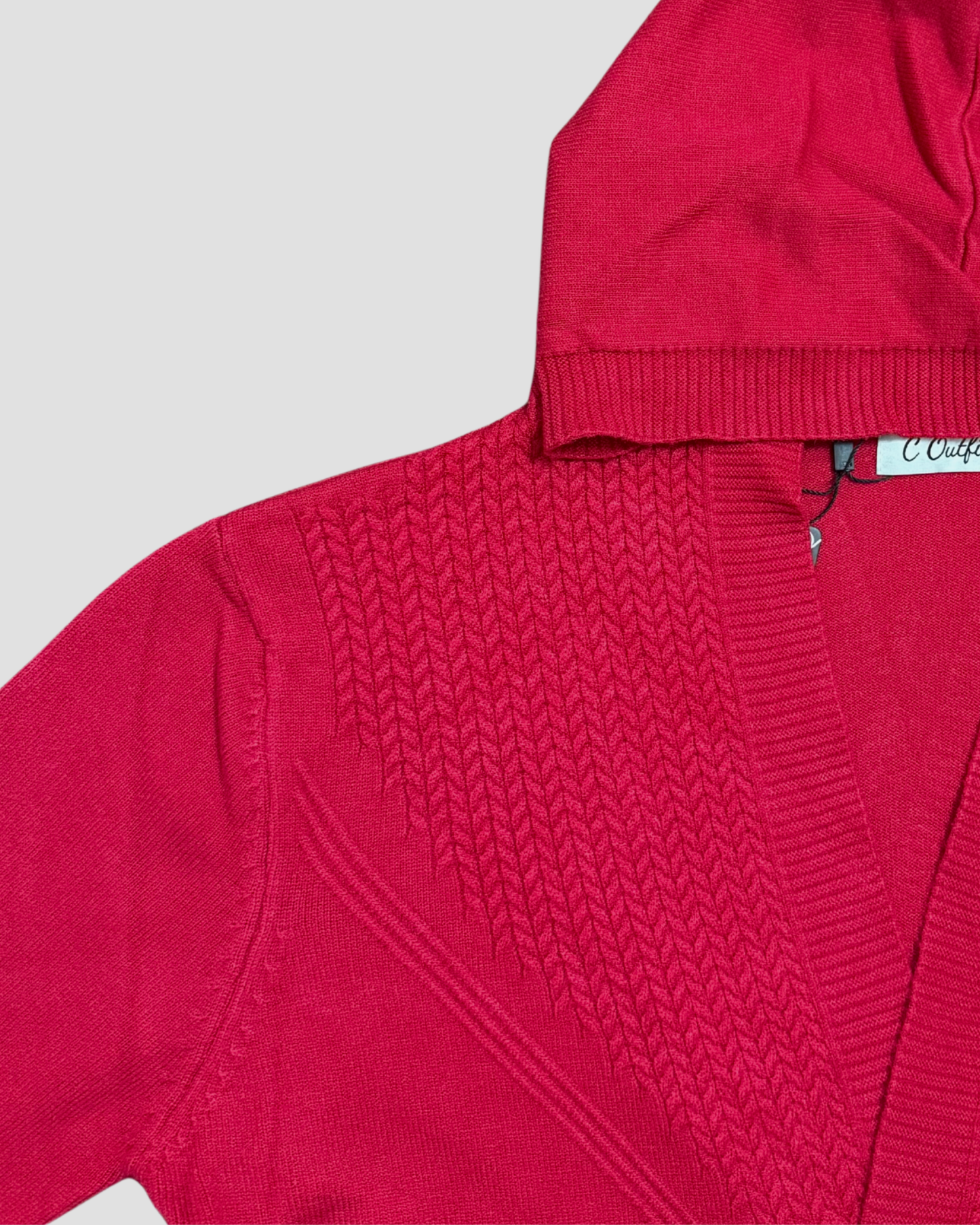 TIE WAIST CARDIGAN - RED