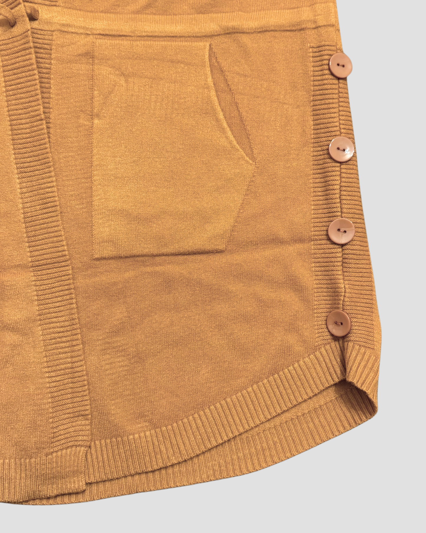 TIE WAIST CARDIGAN - CARAMEL