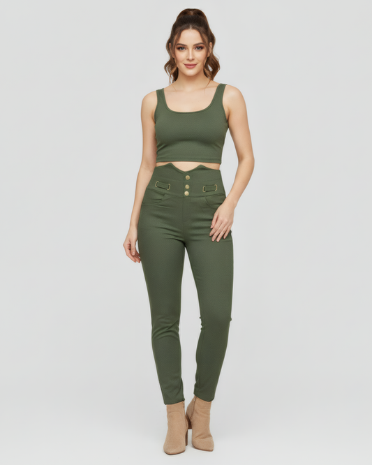SIGNATURE WAIST GREEN PANTS