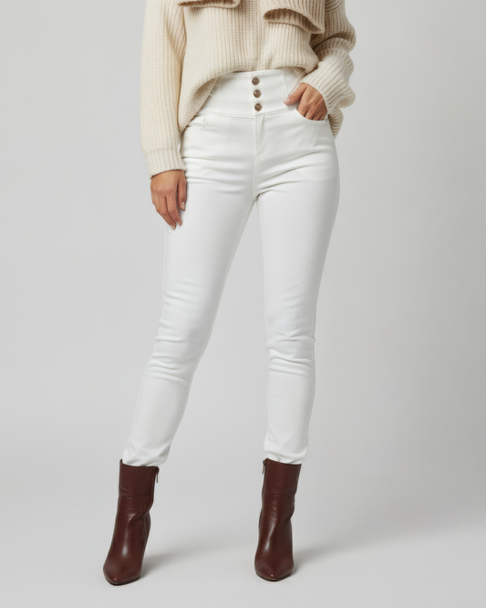 CLASSIC BUTTON WHITE PANTS