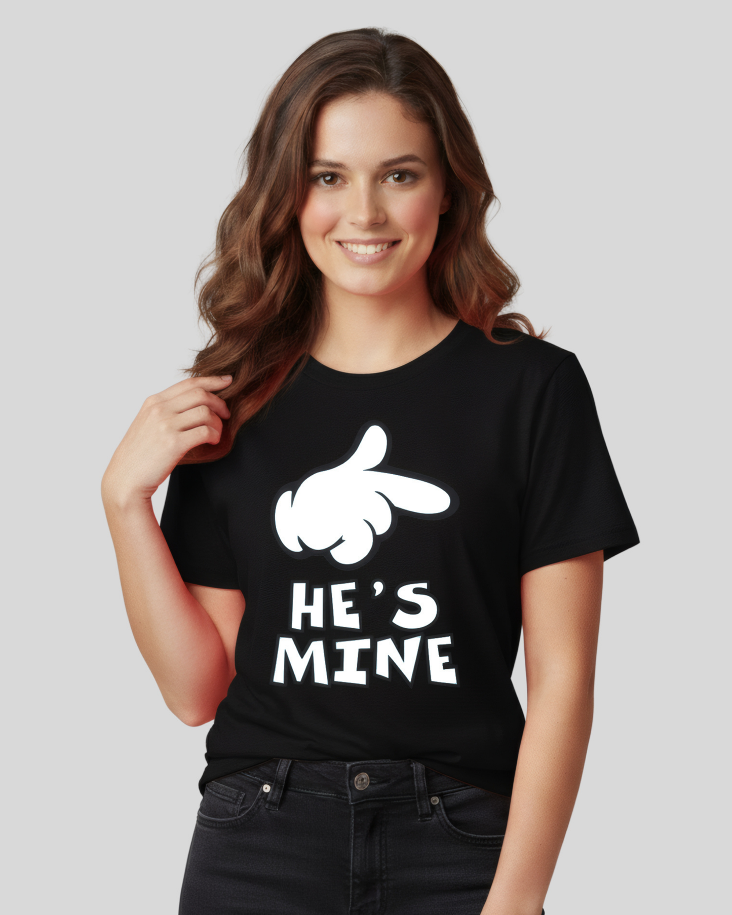 HE'S MINE COUPLES GRAPHIC TEE