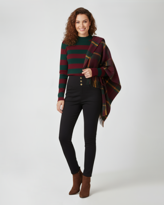 CLASSIC BUTTON BLACK PANTS