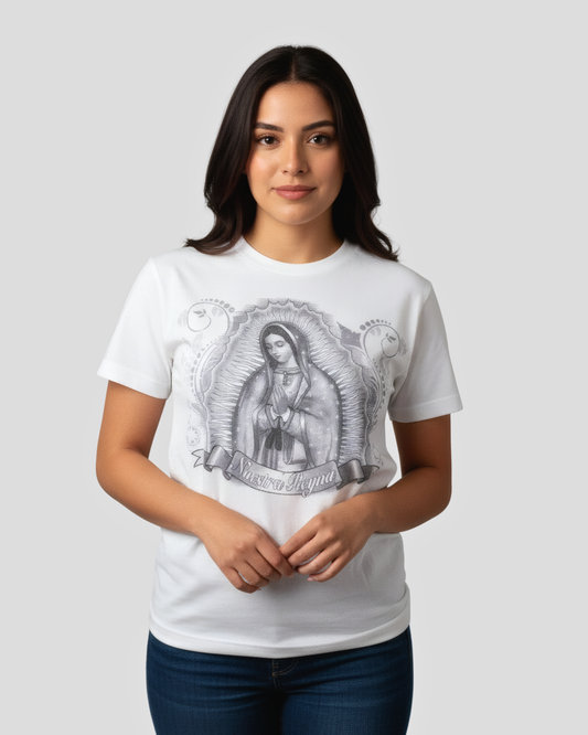 VIRGEN DE GUADALUPE WHITE TEE