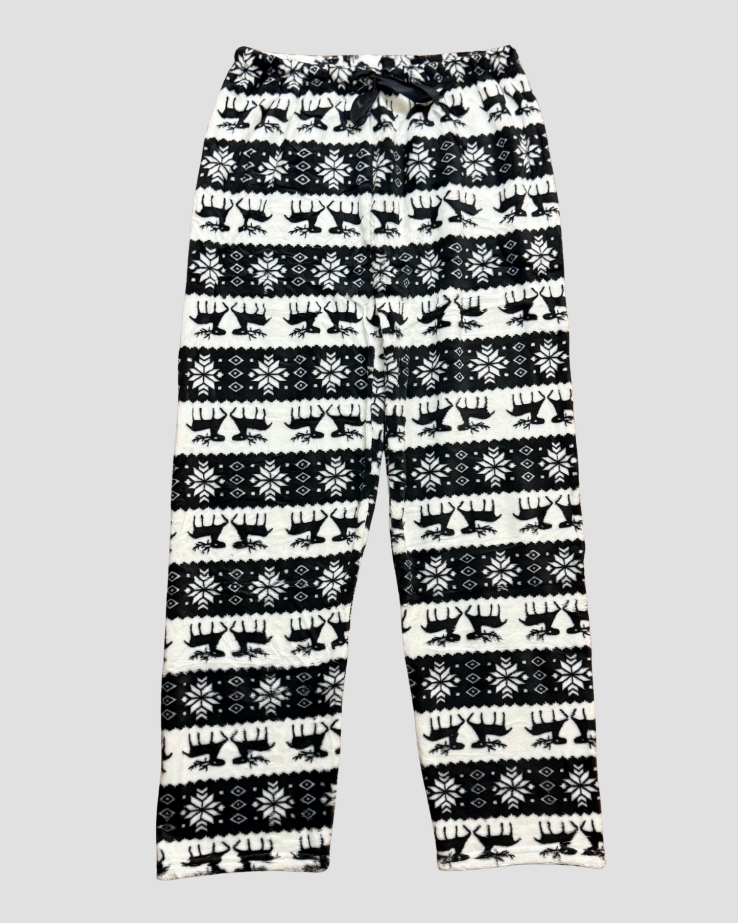 BLACK & WHITE REINDEER PAJAMA PANTS