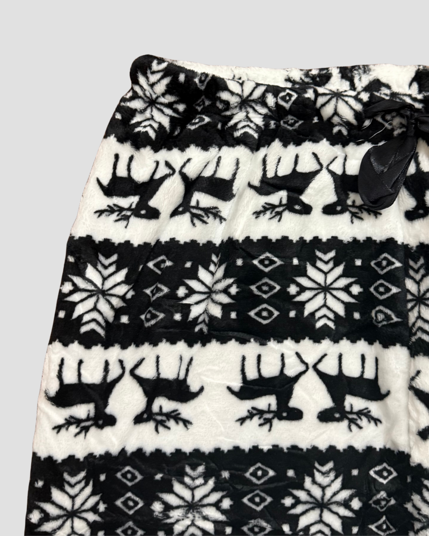 BLACK & WHITE REINDEER PAJAMA PANTS