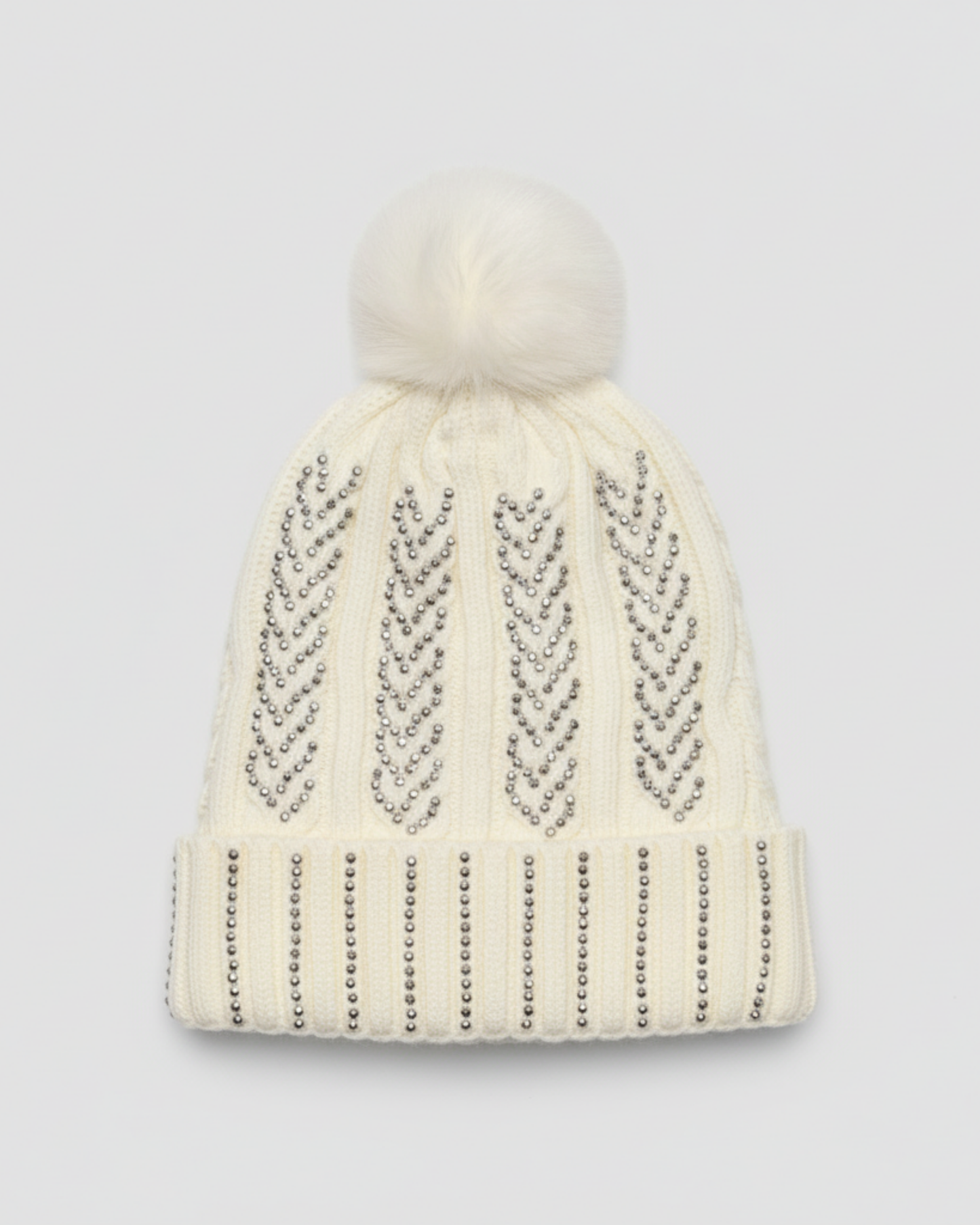 WHITE LUXE KNIT HAT