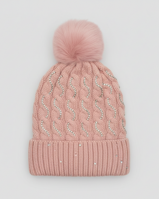 PINK LUXE POM HAT