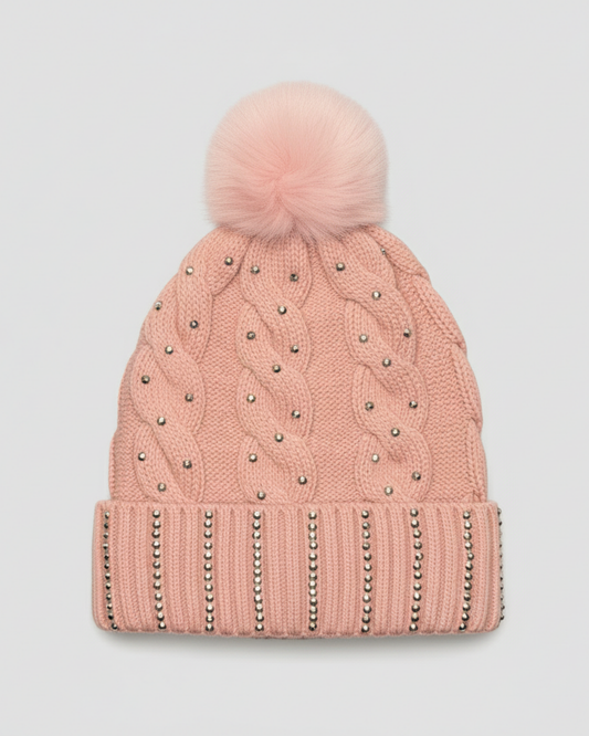 PINK WAVE KNIT HAT