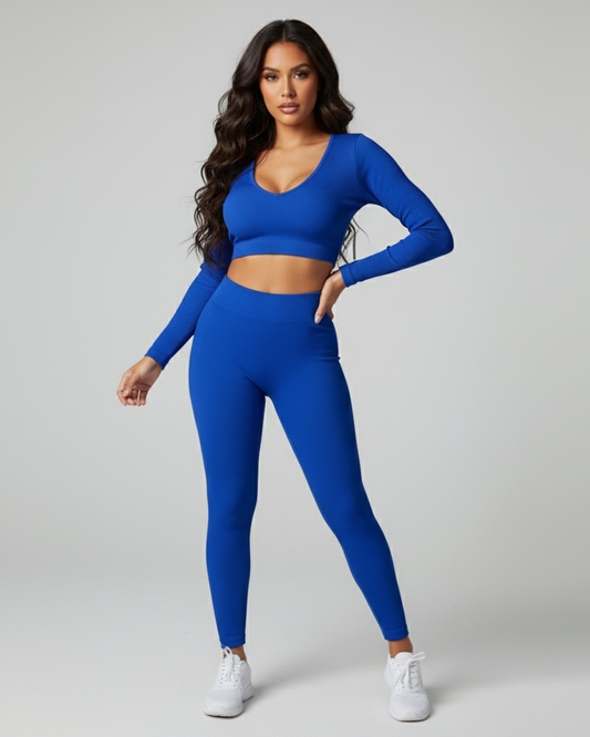STRETCH TWO-PIECE SET - BLUE