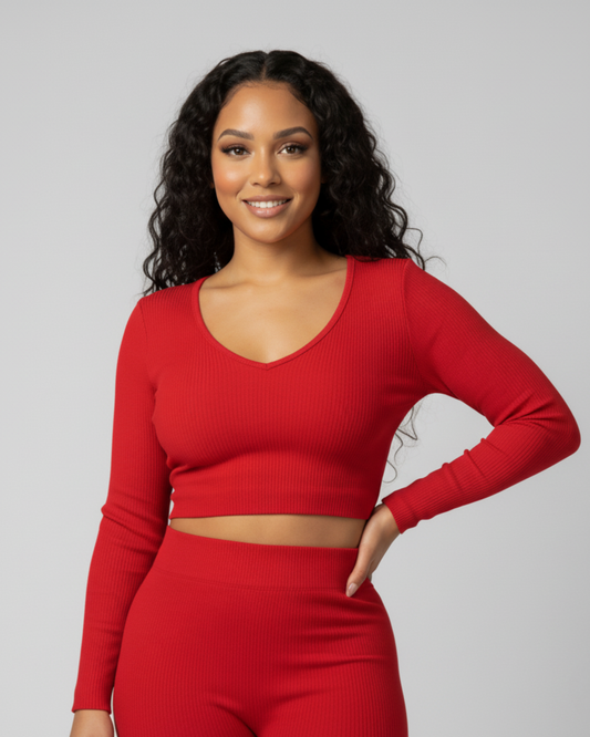 STRETCH TWO-PIECE SET - RED
