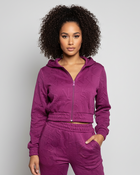 EMBOSSED HOODIE & JOGGER SET