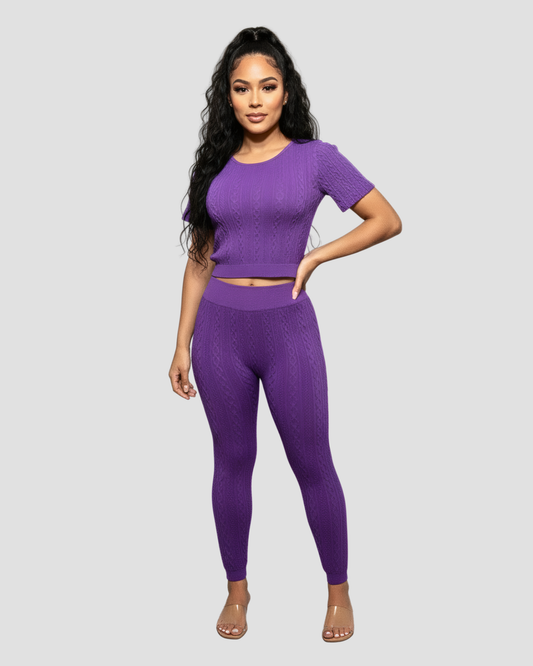 TEXTURED TOP & LEGGINGS SET