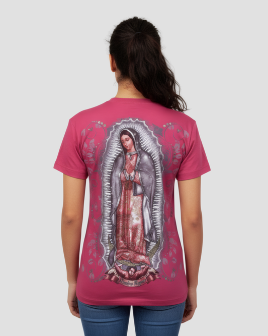 VIRGEN DE GUADALUPE PINK TEE
