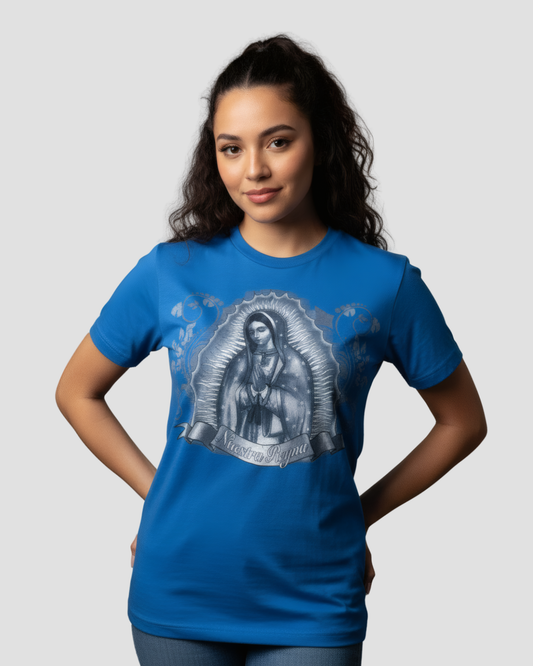 VIRGEN DE GUADALUPE BLUE TEE