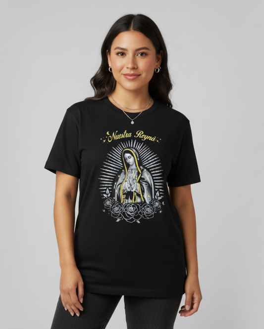 VIRGEN DE GUADALUPE BLACK GLOW TEE