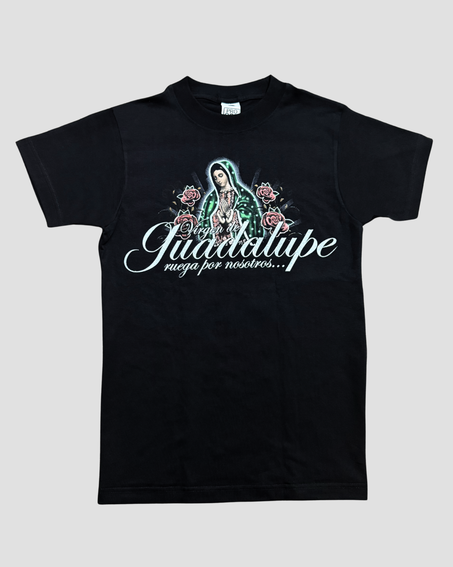 GUADALUPE SACRED ROSES BLACK TEE
