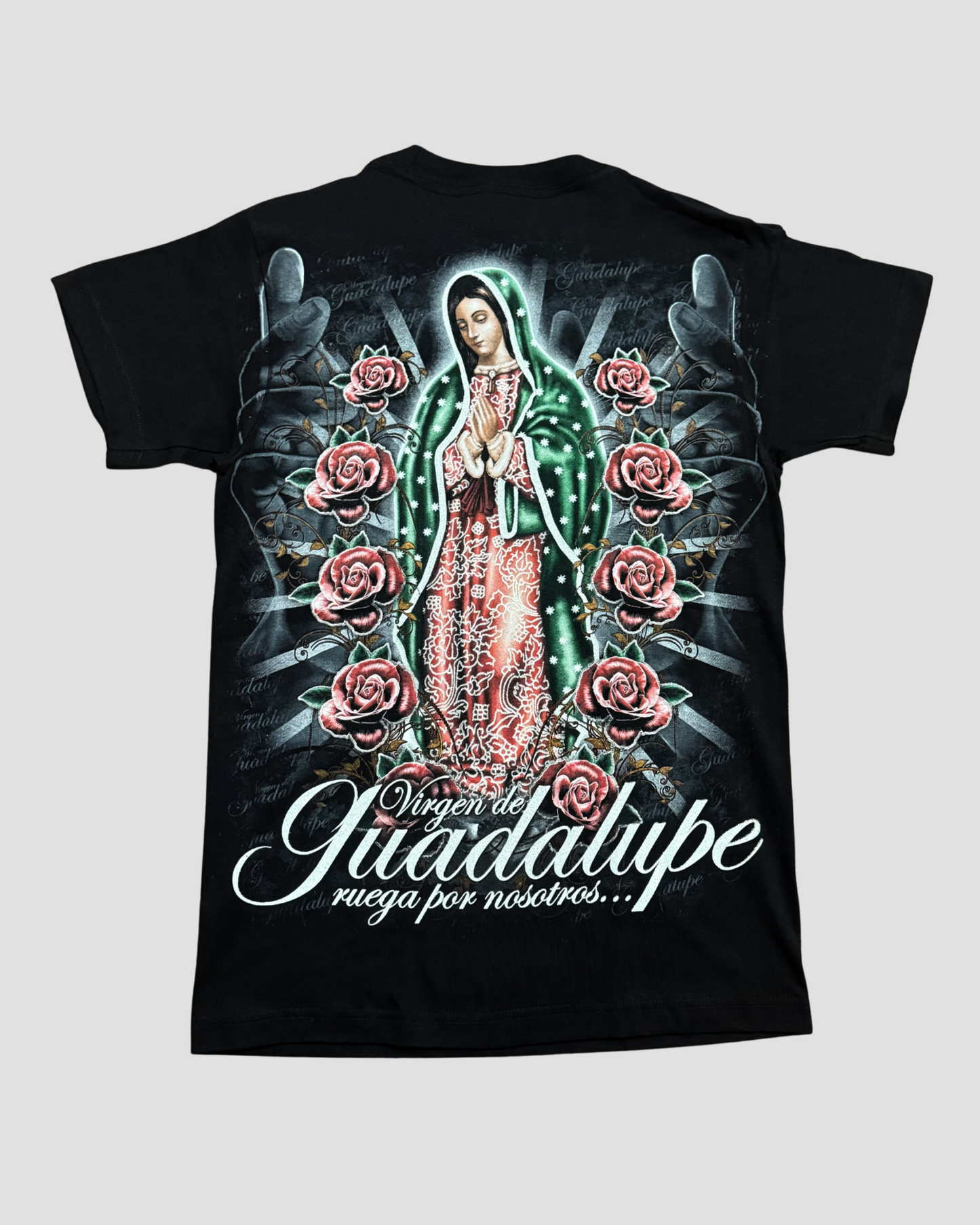 GUADALUPE SACRED ROSES BLACK TEE