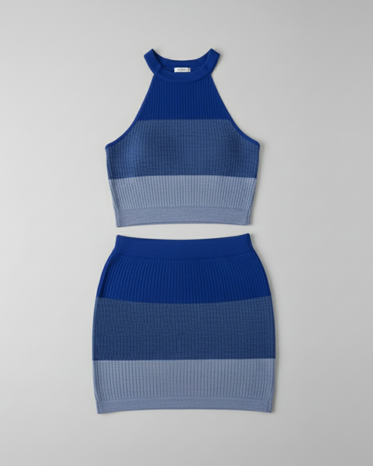 RIBBED HALTER TOP & MINI SET
