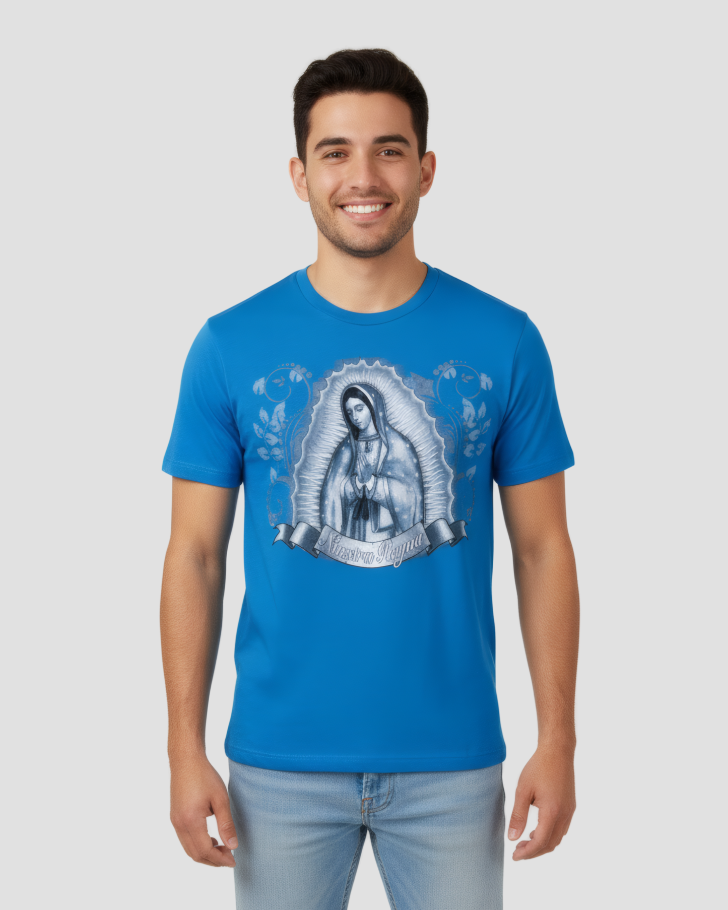 VIRGEN DE GUADALUPE BLUE TEE